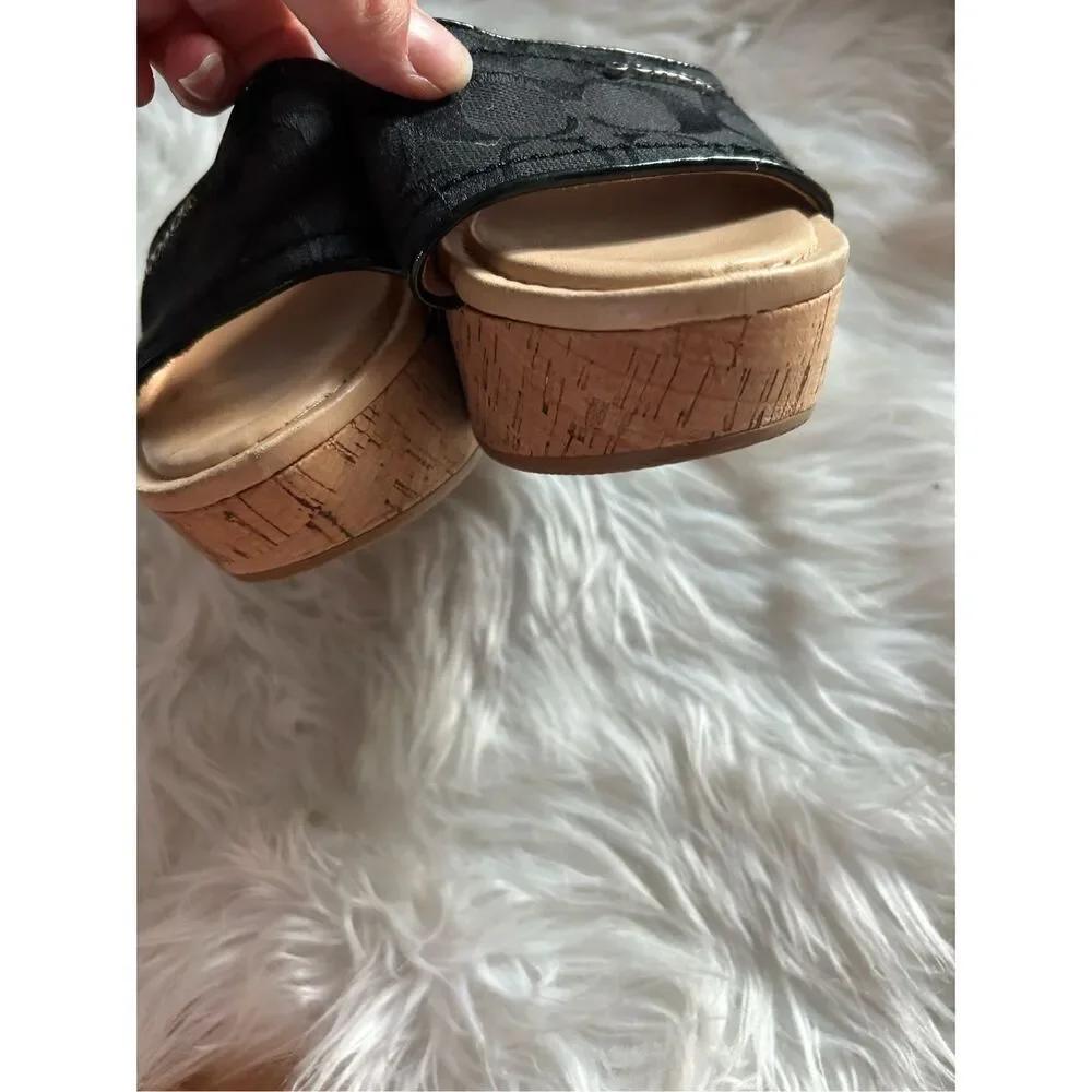 Coach Sandals Joan’s Size 6.5 Black And Tan - Picture 3 of 7